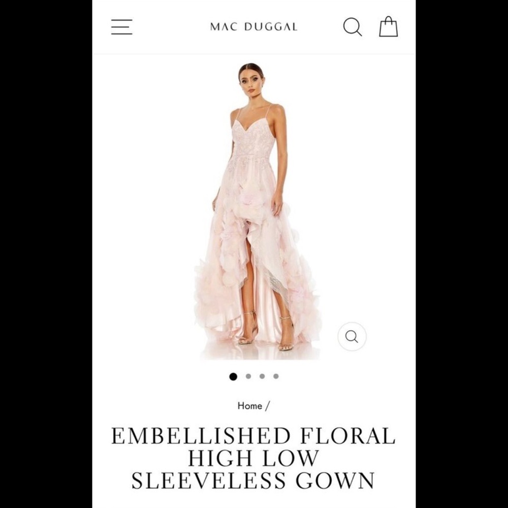 MAC DUGGAL Dress Size 6 Evening Gown Sequin Blush Pink NEW Floral Embellished